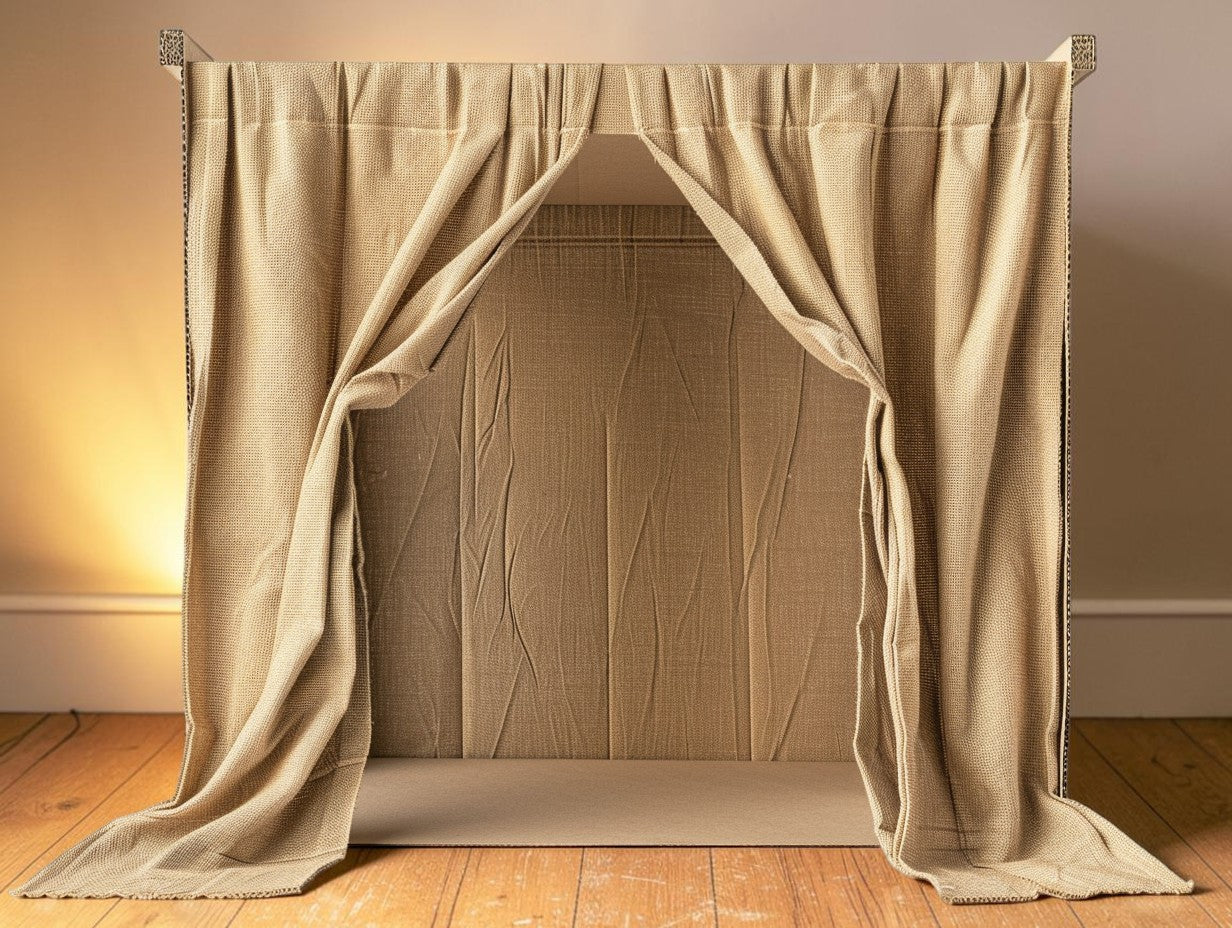 Fivt Portable Tabletop Shadow Puppet Theatre Kit with Linen Screen