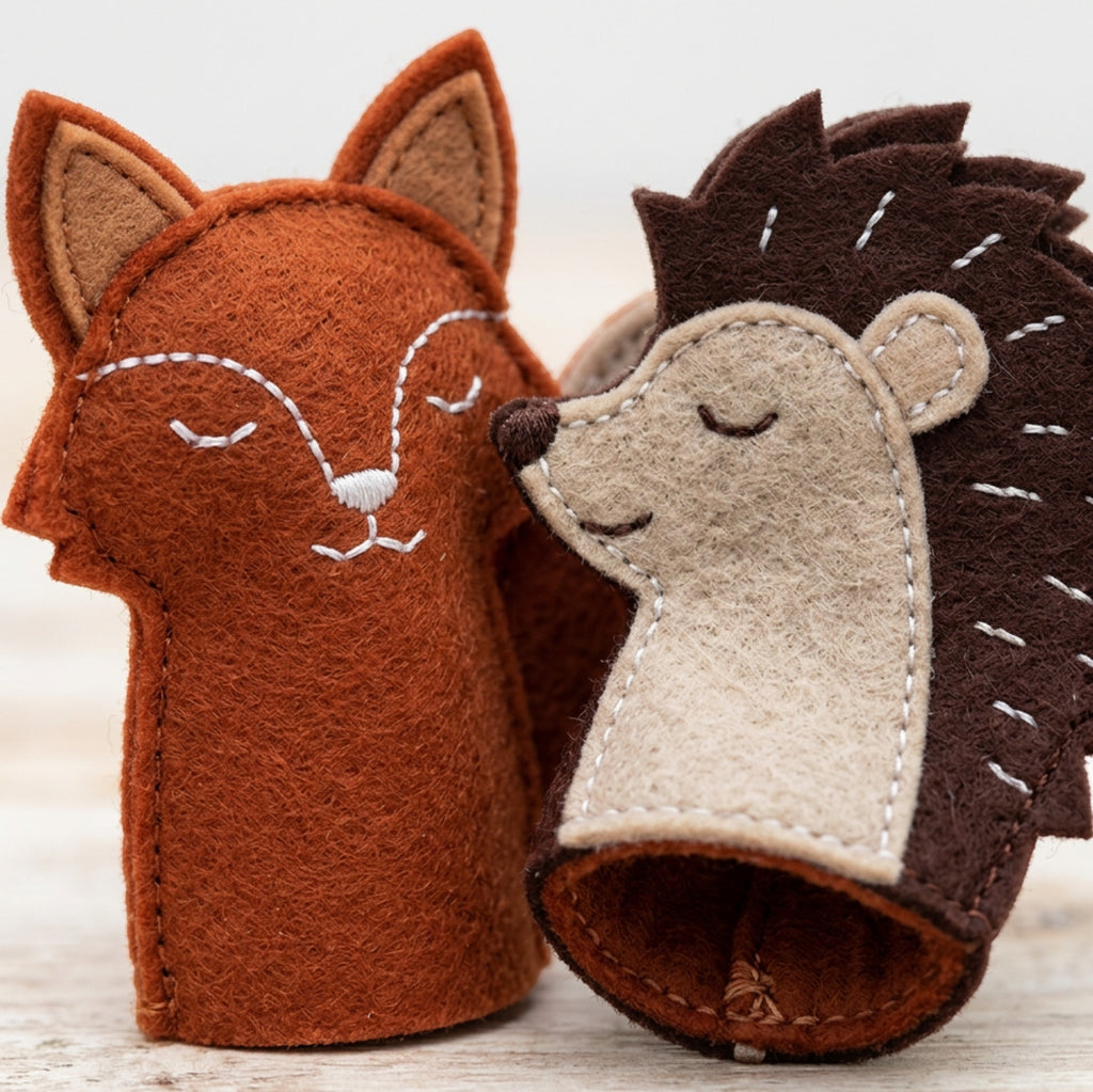 Fivt Woodtrail Felt Finger Puppets 3.7 in Set of 6 - Detail view